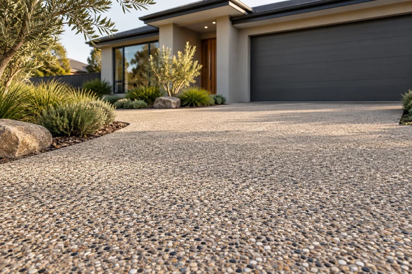 Exposed aggregate driveways